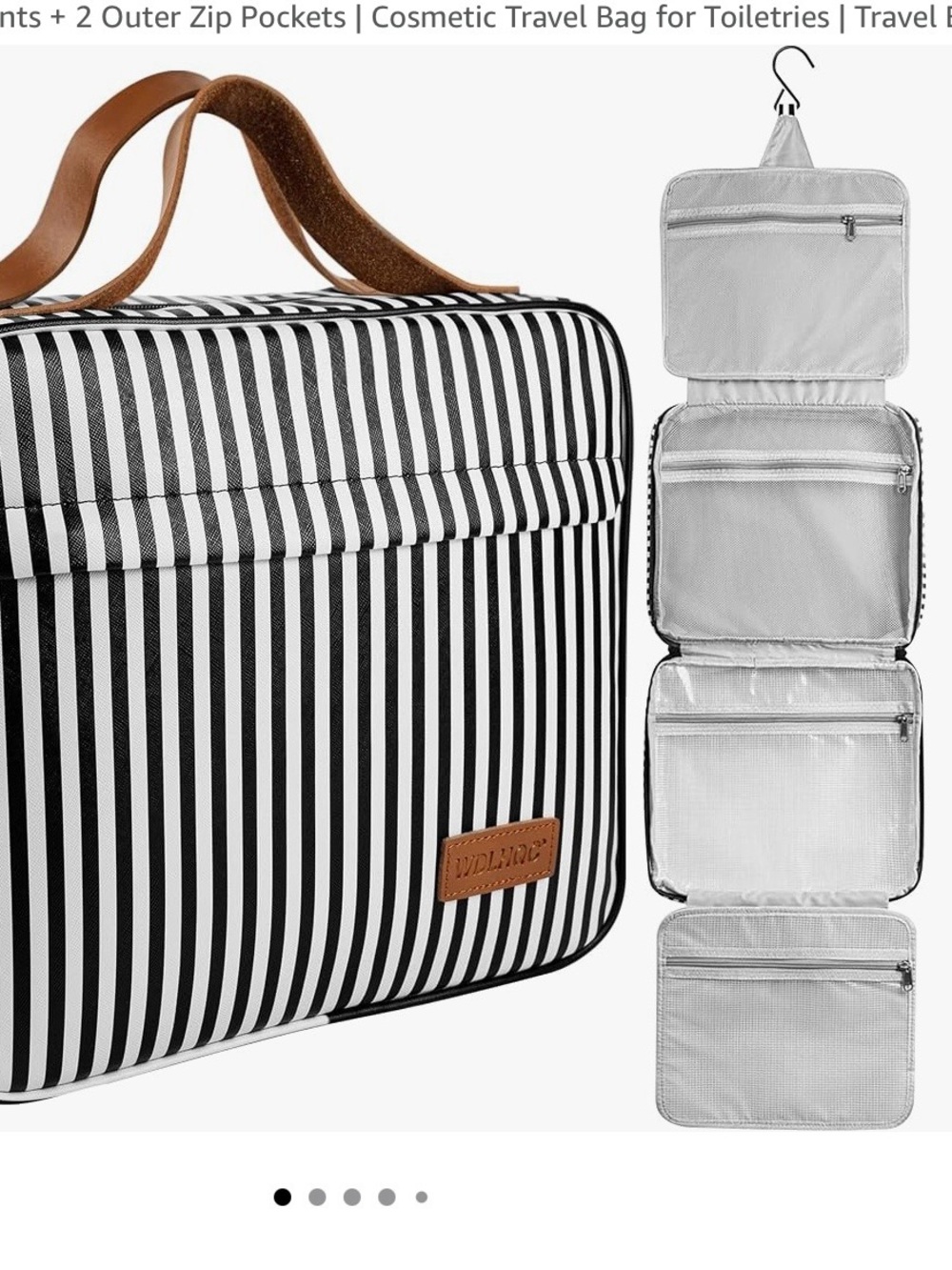 Hanging Travel Toiletry Bag with Hook, Like New